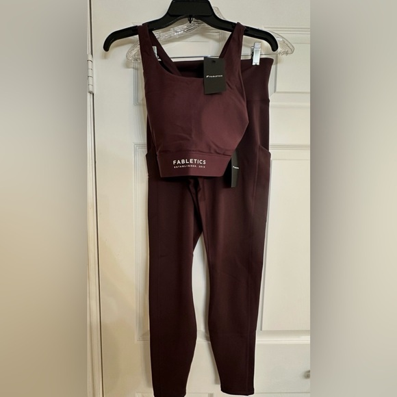 Fabletics Women's Sports Bra - Dark Purple and 
Cold Weather High-Waisted Pocket - Picture 5 of 6